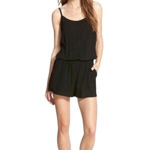 Splendid Romper Black size S Shorts Spaghetti Strap Pockets